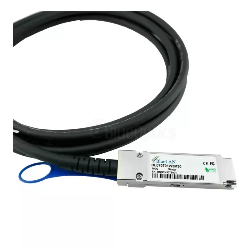 DAC Cable BlueOptics QSFP-200G-C3M-BL 3m QSFP56 Black