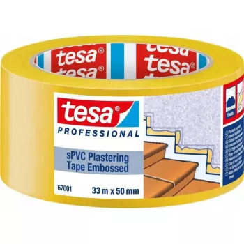 Plastering tape Tesa 67001 33 m x 50 mm embossed yellow