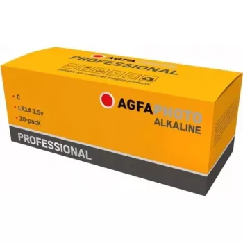 Alkaline Battery AGFA Professional C (Baby) — Pack of 10