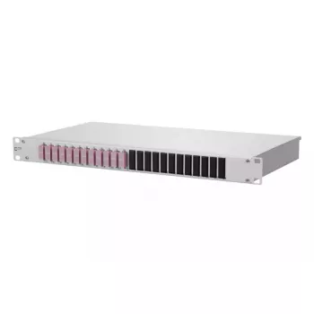 Rack-mount OpDAT 1U panel BTR METZ CONNECT with SC connectors, aluminium/steel, 482.6×44.5×242.5 mm, grey