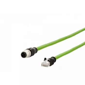 Networking cable METZ CONNECT 142M4D15100 RJ-45 M12 Cat5e 10 m Green