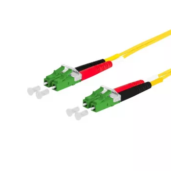 Fibre optic cable METZ CONNECT 151P1JAJA50E LCD LC/APC OS2 5 m Yellow