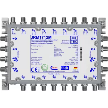 Satellite multiswitch JULTEC JRM1712M — 9 inputs, 16 outputs, 35 dB decoupling
