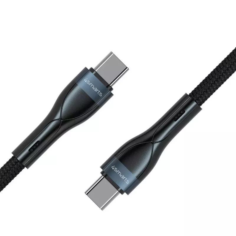 USB-C to USB-C cable 1 m, 4smarts 540429, Black, 0.48 Gbit/s