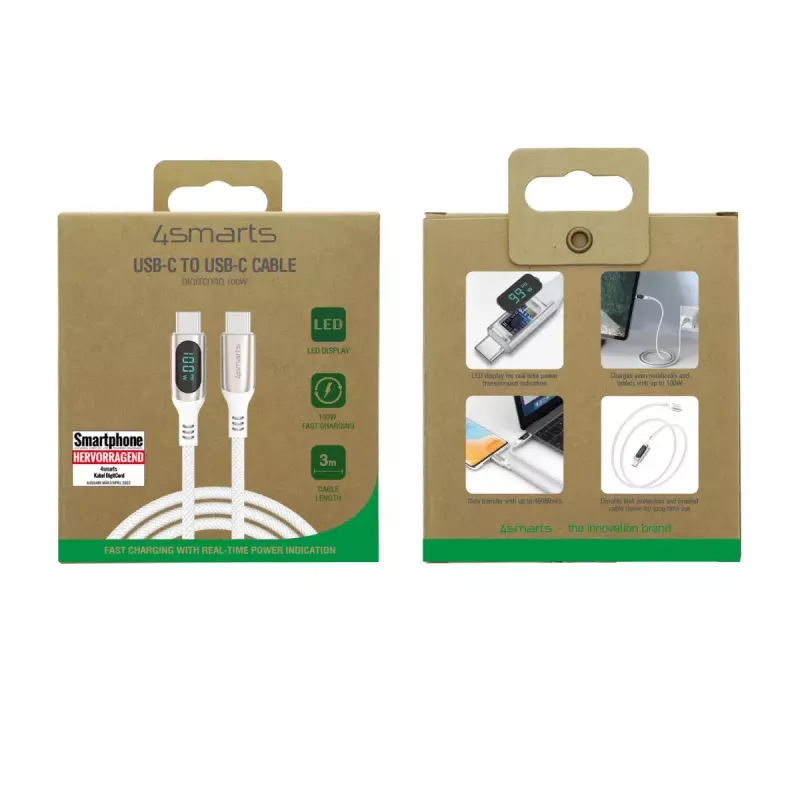 USB Cable 4smarts 540954 3m USB C White USB 2.0 0.48 Gbit/s