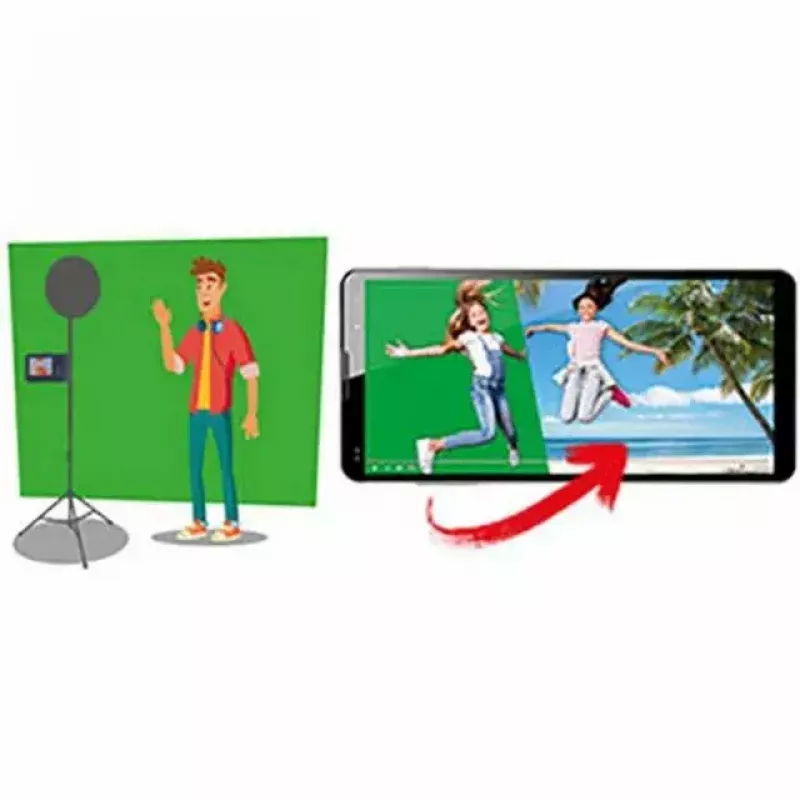 Green screen EASYPIX MyStudio 62020 portable lightweight – foldable backdrop for photo and video