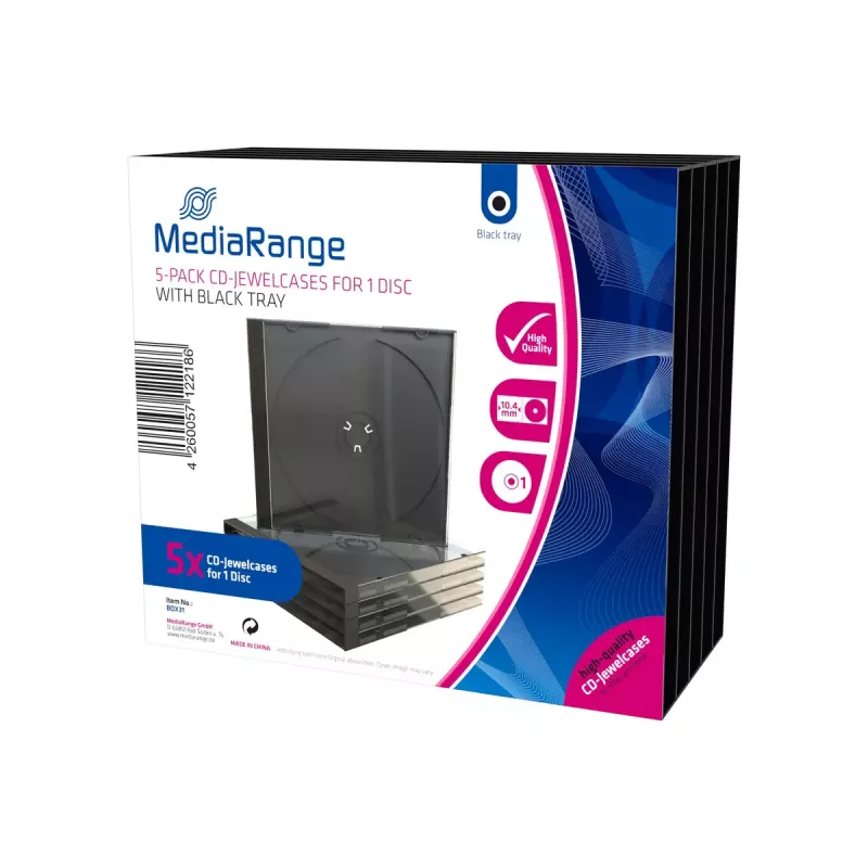 Jewel case MediaRange BOX31 Black Transparent