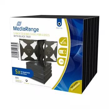 Jewel case MediaRange BOX34-6 6 discs Black
