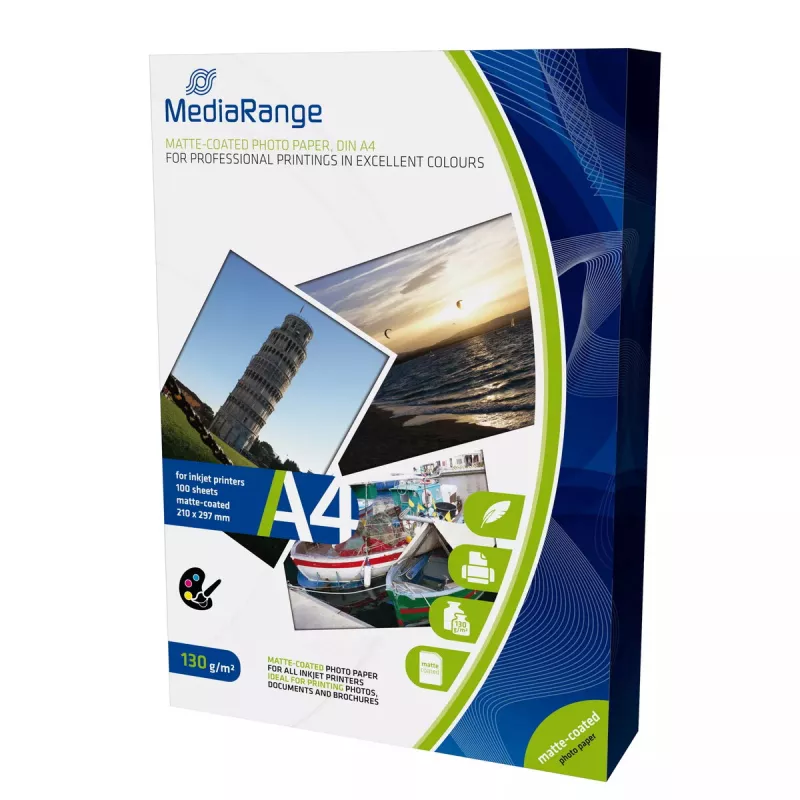 Photo Paper A4 MediaRange MRINK101 White Matte