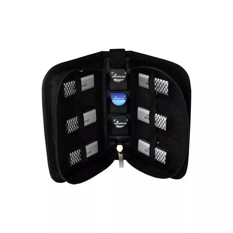 Memory Card Case MediaRange BOX98 for 3 Cards Nylon Black