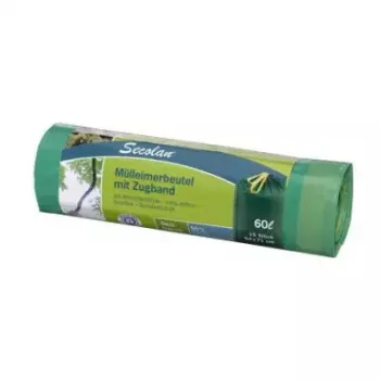 Garbage bags Secolan 9100000779 60 L green with drawstring