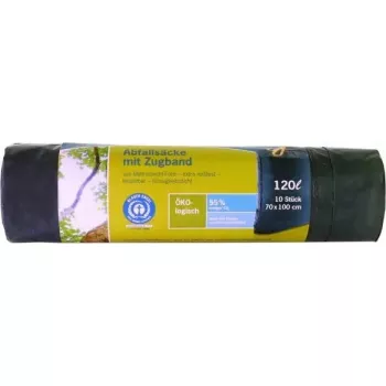 Garbage bags Secolan 120L grey drawstring heavy duty 1x10