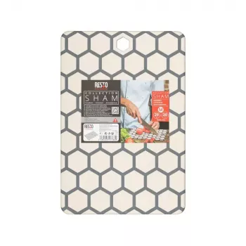 Resto Kitchenware 95402 Rectangular Plastic Cutting Board Grey White