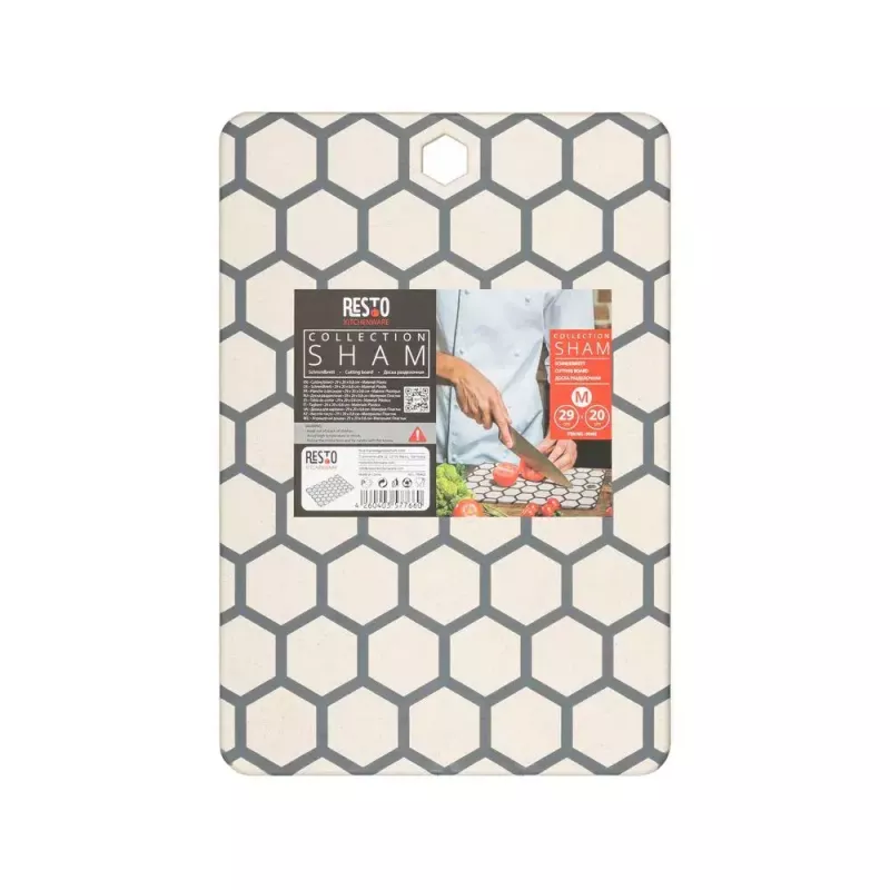Resto Kitchenware 95402 Rectangular Plastic Cutting Board Grey White