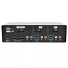 2-Port DisplayPort KVM Switch with Audio and USB 3.0 Hub EATON B004-DPUA2-K — DisplayPort, USB keyboard/mouse, 2560×1600, 1.2 m cables