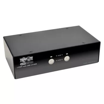 2-Port DisplayPort KVM Switch with Audio and USB 3.0 Hub EATON B004-DPUA2-K — DisplayPort, USB keyboard/mouse, 2560×1600, 1.2 m cables
