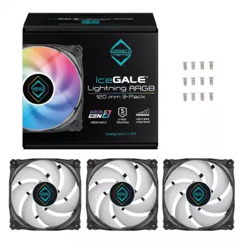 Fan Iceberg Thermal IceGALE Lightning ARGB 12 cm Black 3 pc(s)
