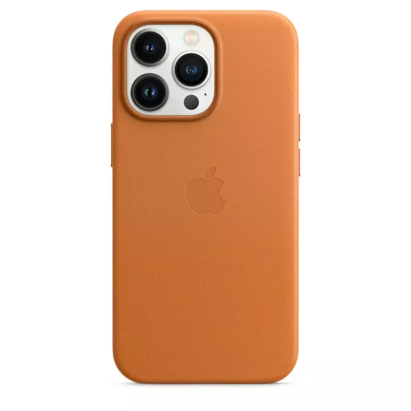 Leather MagSafe Cover for iPhone 13 Pro by Apple — Brown/Gold, for 6.1 inch