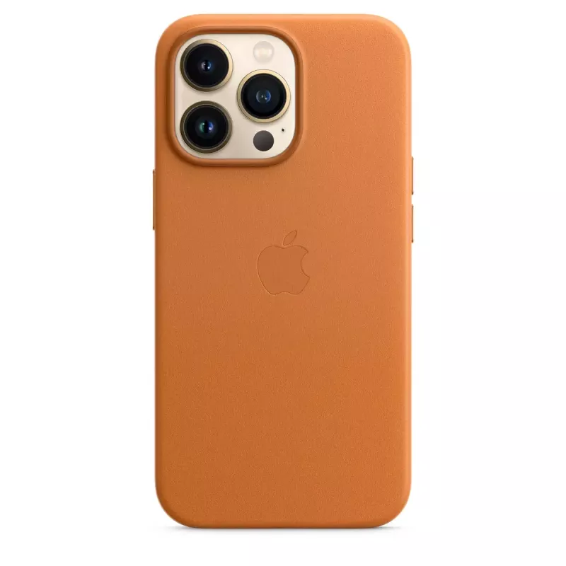 Leather MagSafe Cover for iPhone 13 Pro by Apple — Brown/Gold, for 6.1 inch