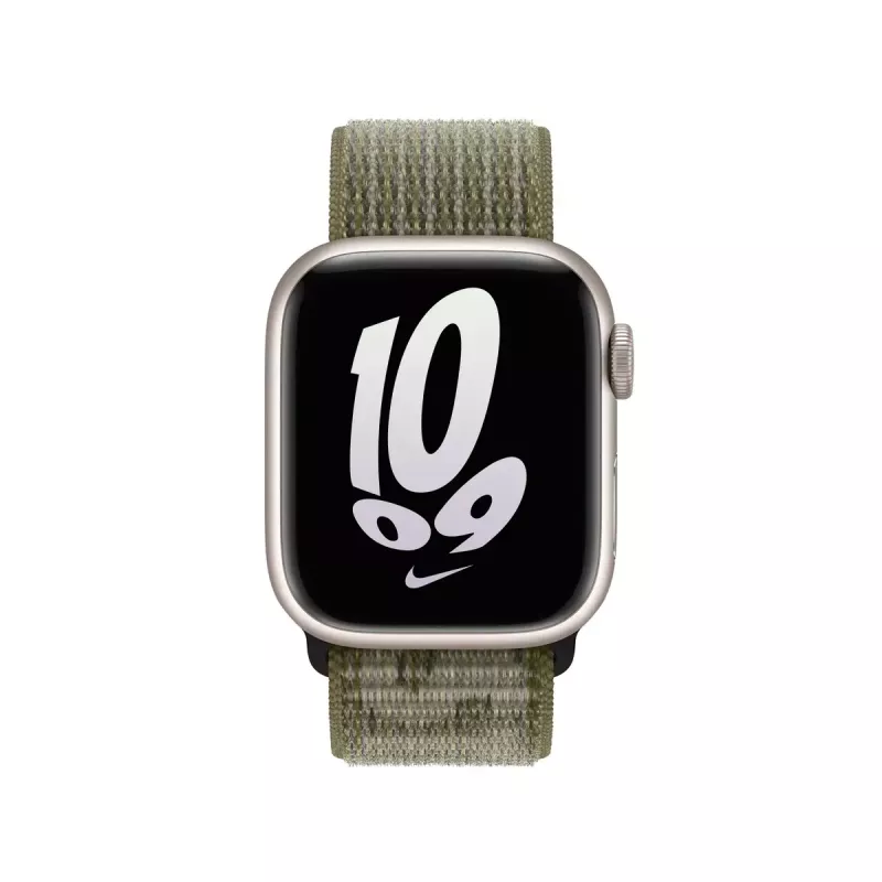 Band for Apple Smartwatch MPHX3ZM/A — Nylon, White and Green, Wrist 130–190 mm