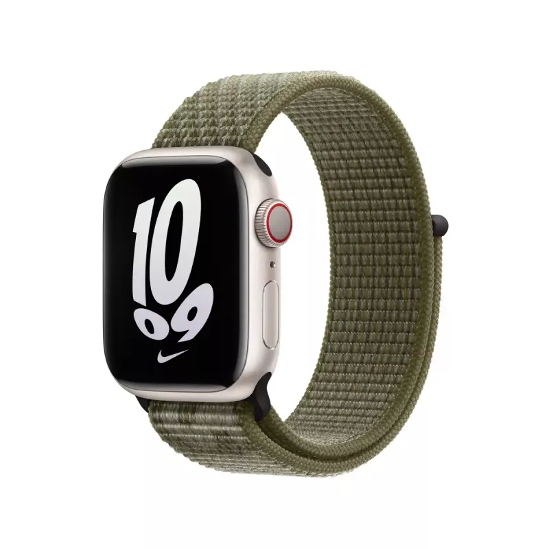 Band for Apple Smartwatch MPHX3ZM/A — Nylon, White and Green, Wrist 130–190 mm