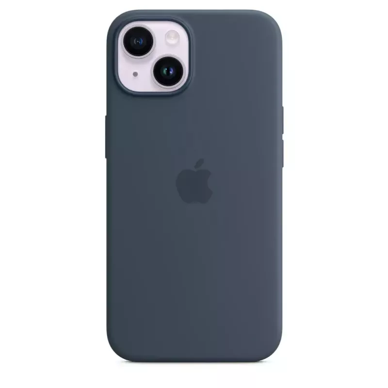 Silicone Case Cover Apple iPhone 14 MagSafe Storm Blue