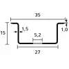 Cable tray accessory HellermannTyton 181-47101 — steel, 35 mm wide, 15 mm high