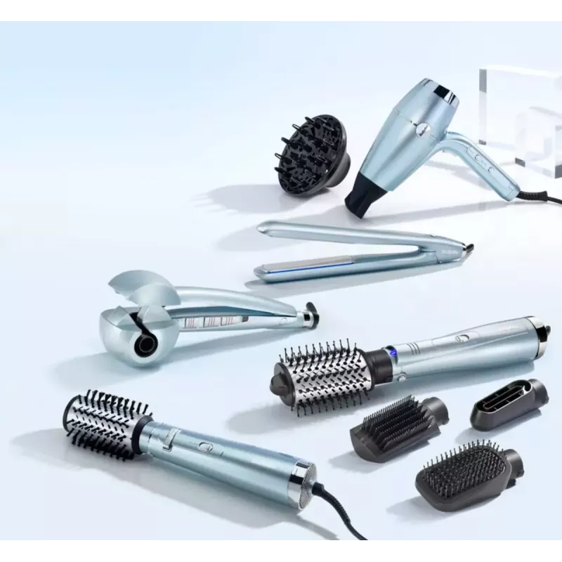 Hot air brush BABYLISS C1700E Hydro-Fusion — 3 heat levels, ceramic, blue, 2.8 m cord