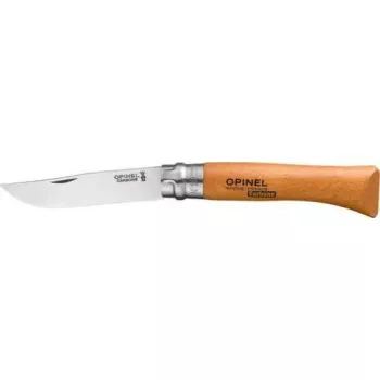 Pocket knife Opinel No. 10 carbon steel blade, wooden handle