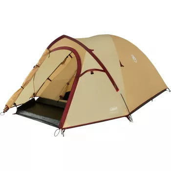 Tent COLEMAN Darwin 3 Plus Summer — 3‑person, summer model, beige/dark red