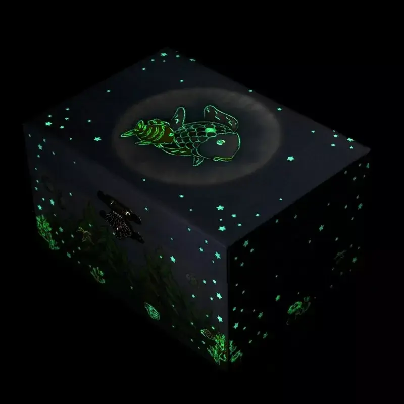 Trousselier Jewellery Music Box Rainbow Fish, Night Glow