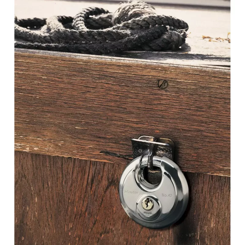 Discus Padlock MASTER LOCK 70mm Stainless Steel Shrouded Shackle