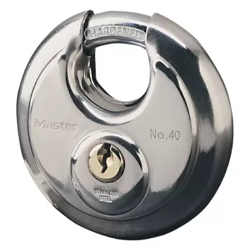 Discus Padlock MASTER LOCK 70mm Stainless Steel Shrouded Shackle