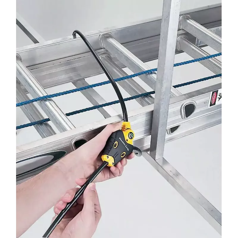 Python adjustable locking cable MASTER LOCK 1.8m x 10mm black yellow