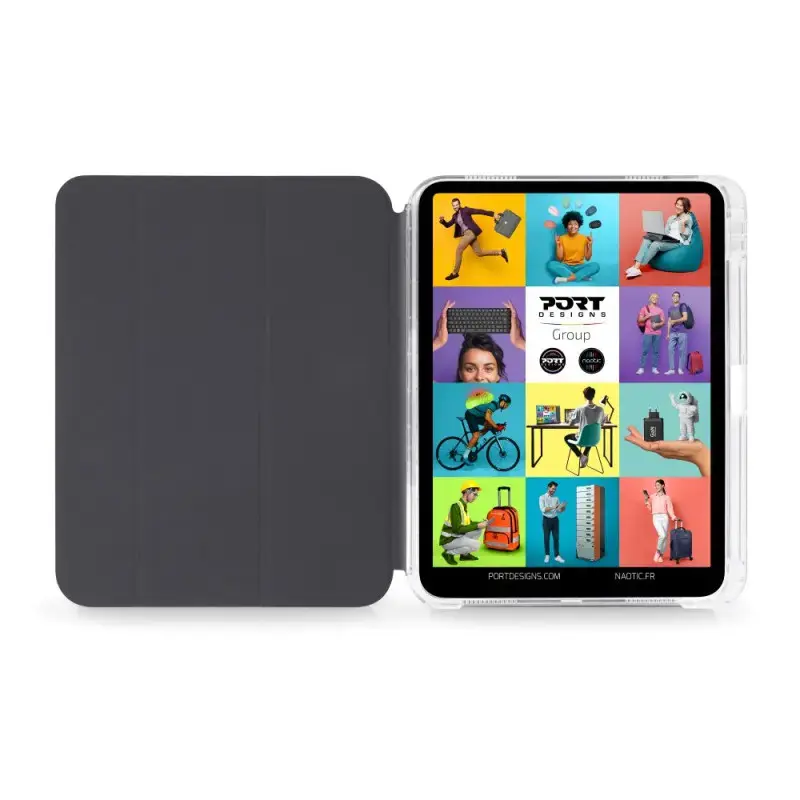Tablet flip case Port Designs 201350 for iPad 10.9 inch (27.7 cm) PET, 3 stand modes, Black/Transparent