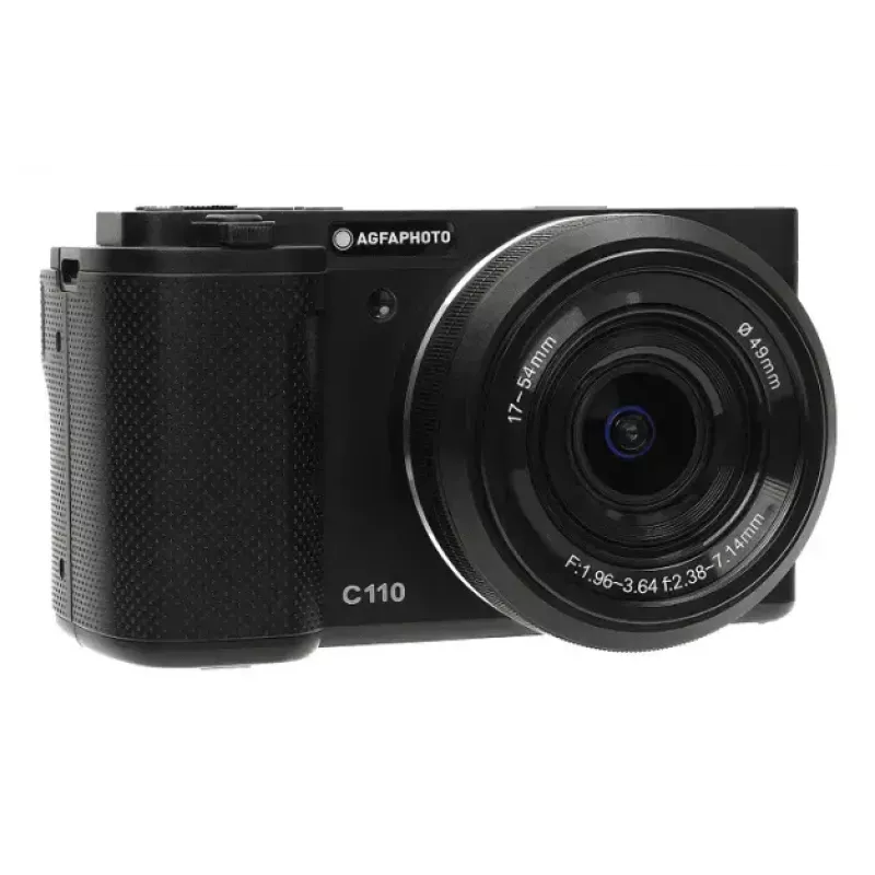 Compact camera AgfaPhoto Realishot C110 — 24 MP, 1/3.06 inch CMOS, 3x optical zoom, 4K, Wi‑Fi, 2.8 inch touchscreen, black