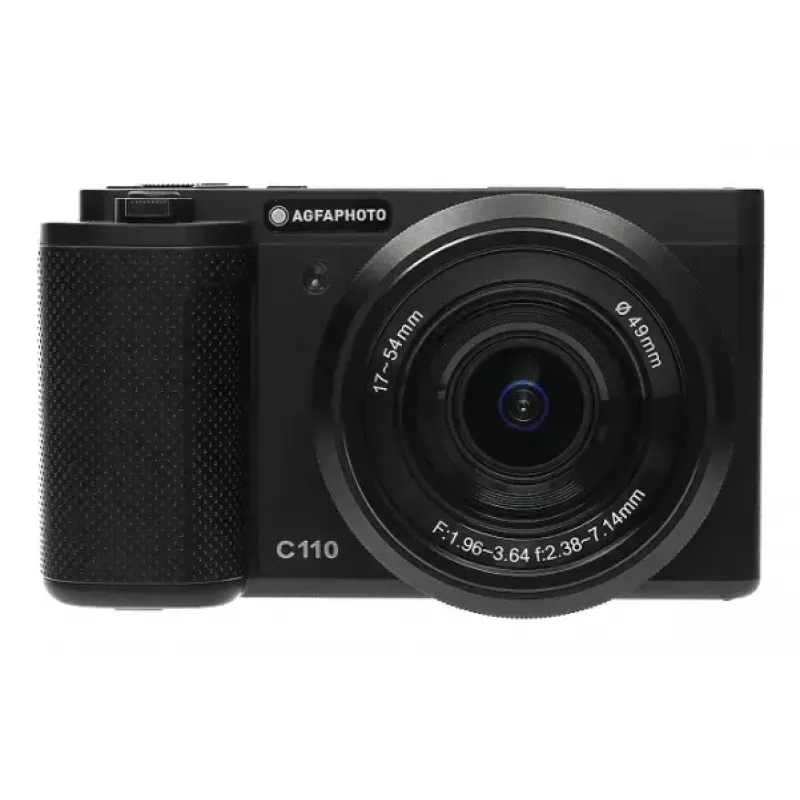 Compact camera AgfaPhoto Realishot C110 — 24 MP, 1/3.06 inch CMOS, 3x optical zoom, 4K, Wi‑Fi, 2.8 inch touchscreen, black