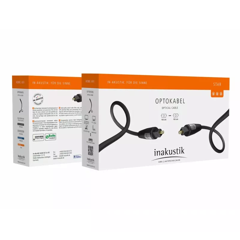 InfiniBand/fibre optic cable Inakustik 00312115 1.5 m TOSLINK Black