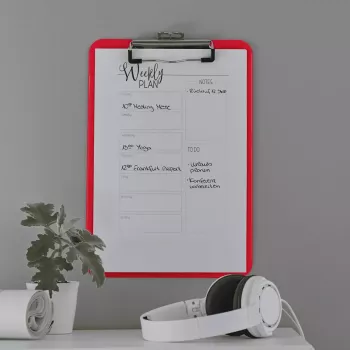 Clipboard Leitz WOW A4 Metal Red 80 sheets