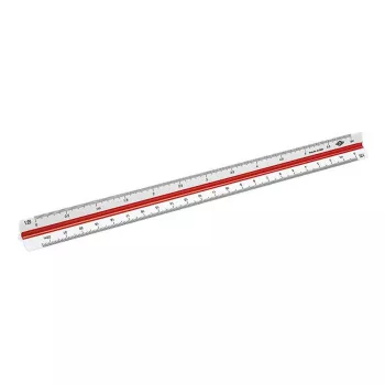 Ruler Wedo 52 55001 300 mm Plastic Red White 1 pc