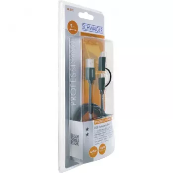 USB Cable Schwaiger CK 3112 USB 2.0 1m USB A Micro-USB B Black