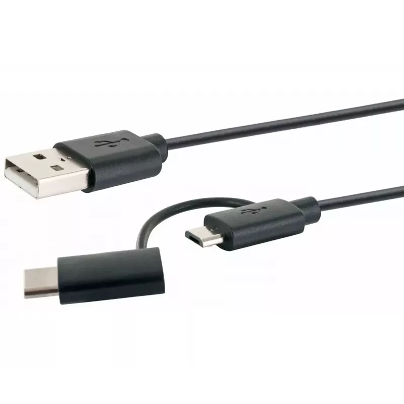 USB Cable Schwaiger CK 3112 USB 2.0 1m USB A Micro-USB B Black