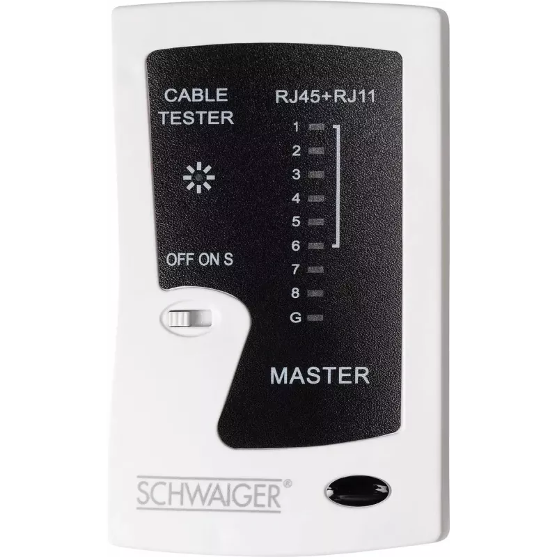 Network Cable Tester Schwaiger NWM1 531 RJ-11 RJ-45 Black White