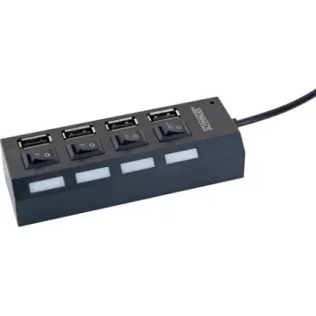 USB Hub Schwaiger UH4013 2.0 480 Mbit/s Black