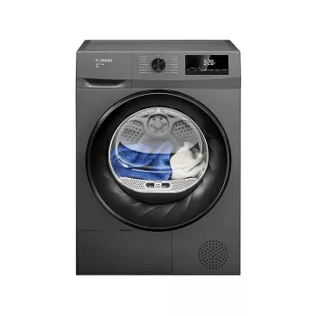 Freestanding front-load tumble dryer BOMANN WPT7154T — heat pump, 8 kg, Black/Grey, 64 dB, energy class D