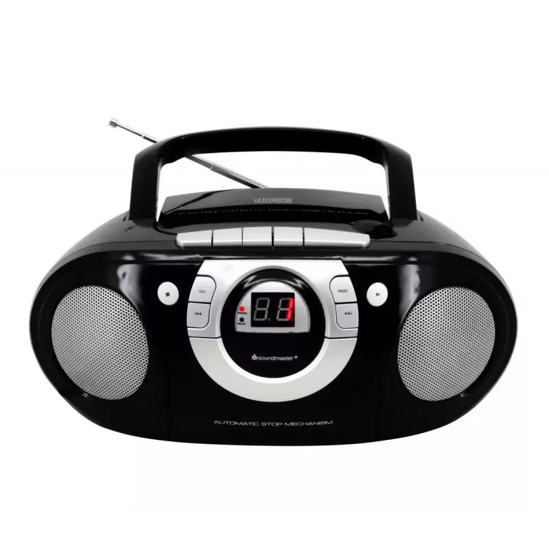 Portable stereo system Soundmaster SCD5100SW — Analog FM tuner 87.5–108 MHz, CD/MP3 player, 1 W RMS, LED display, black