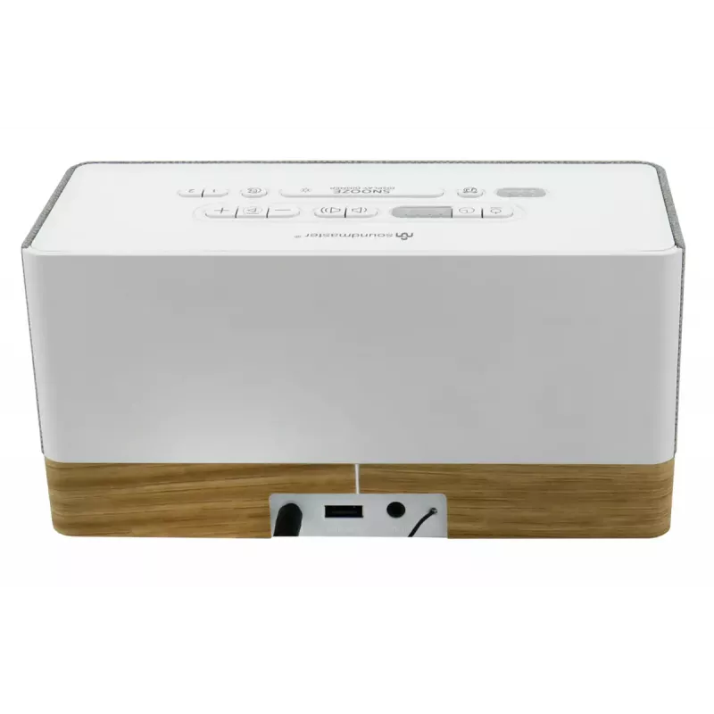 Clock radio Soundmaster UR630WE — FM/PLL/UKW, 6 W RMS, grey/white, AC and AAA battery powered