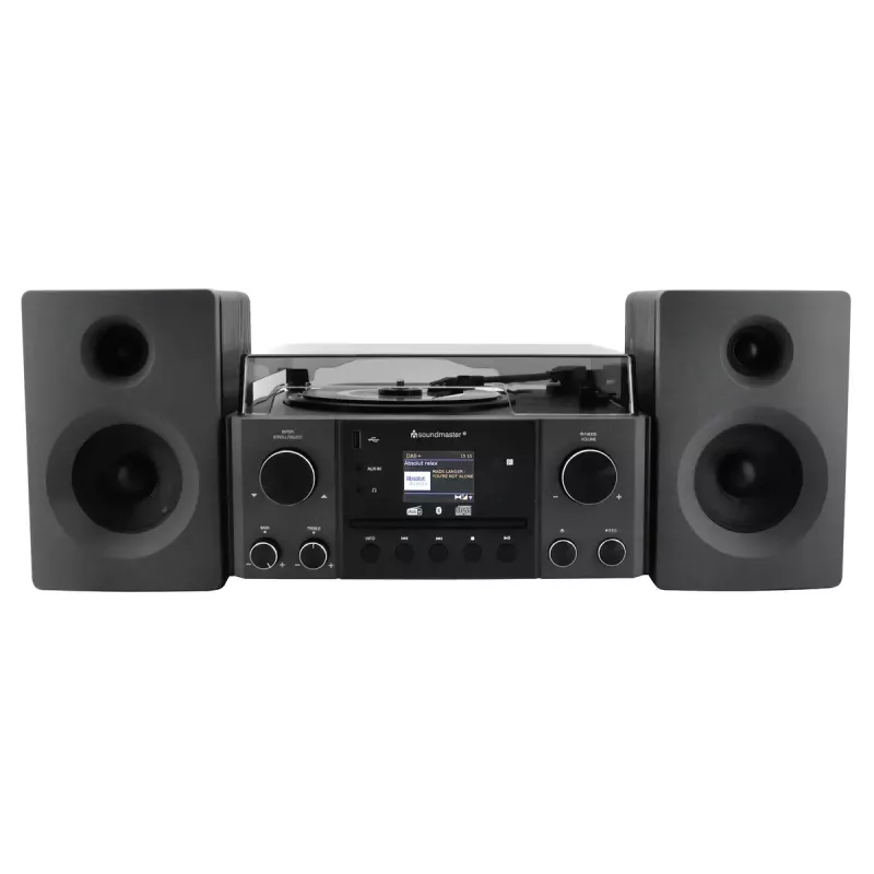 Home audio system Soundmaster MCD1950SW — 20 W RMS, DAB+/FM, CD/MP3 playback, 3.5 mm aux, AC power (Black)