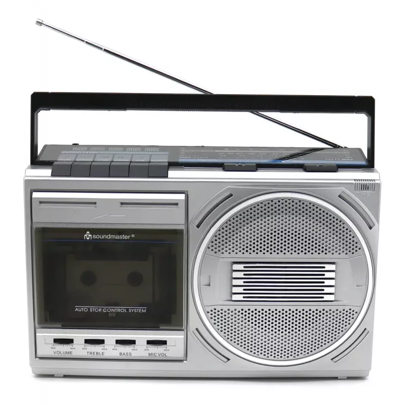 Portable cassette player Soundmaster RR20SI — FM/MW/SW radio, 3 W RMS, 3.5 mm headphone, Black/Silver