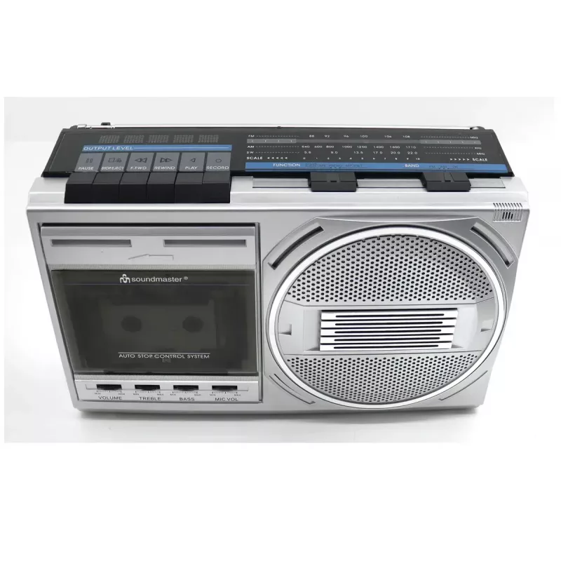 Portable cassette player Soundmaster RR20SI — FM/MW/SW radio, 3 W RMS, 3.5 mm headphone, Black/Silver